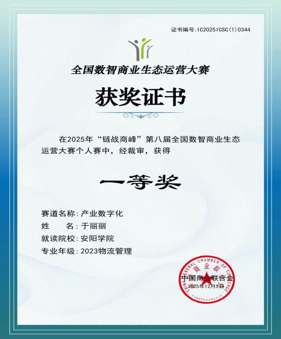 于丽丽一等奖
