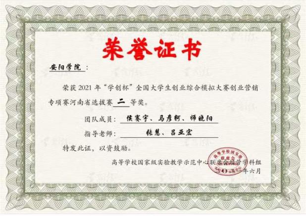 学生获奖证书2