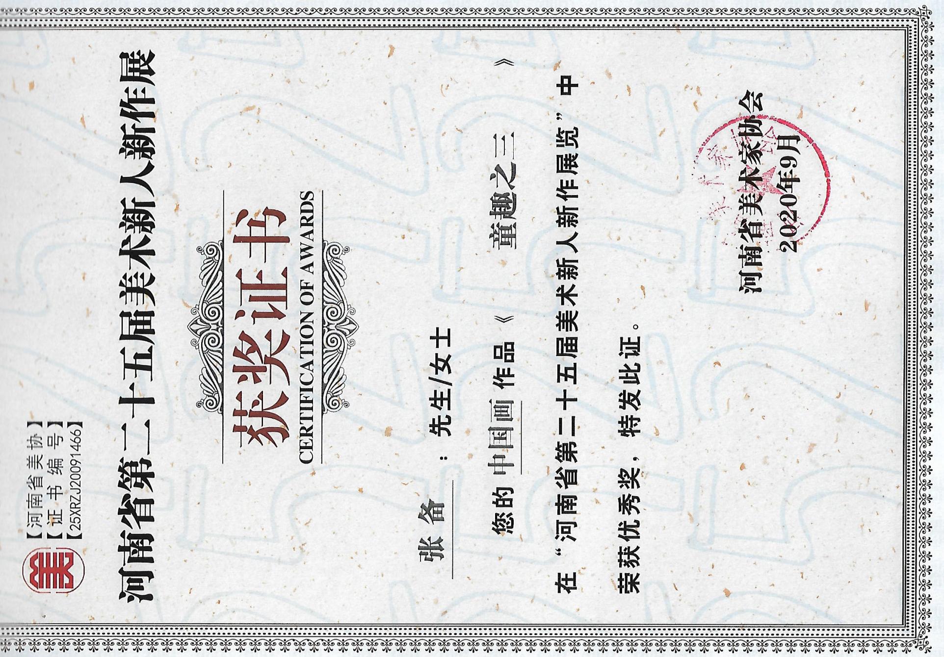 14 河南省第25届美术新人新作展 张备