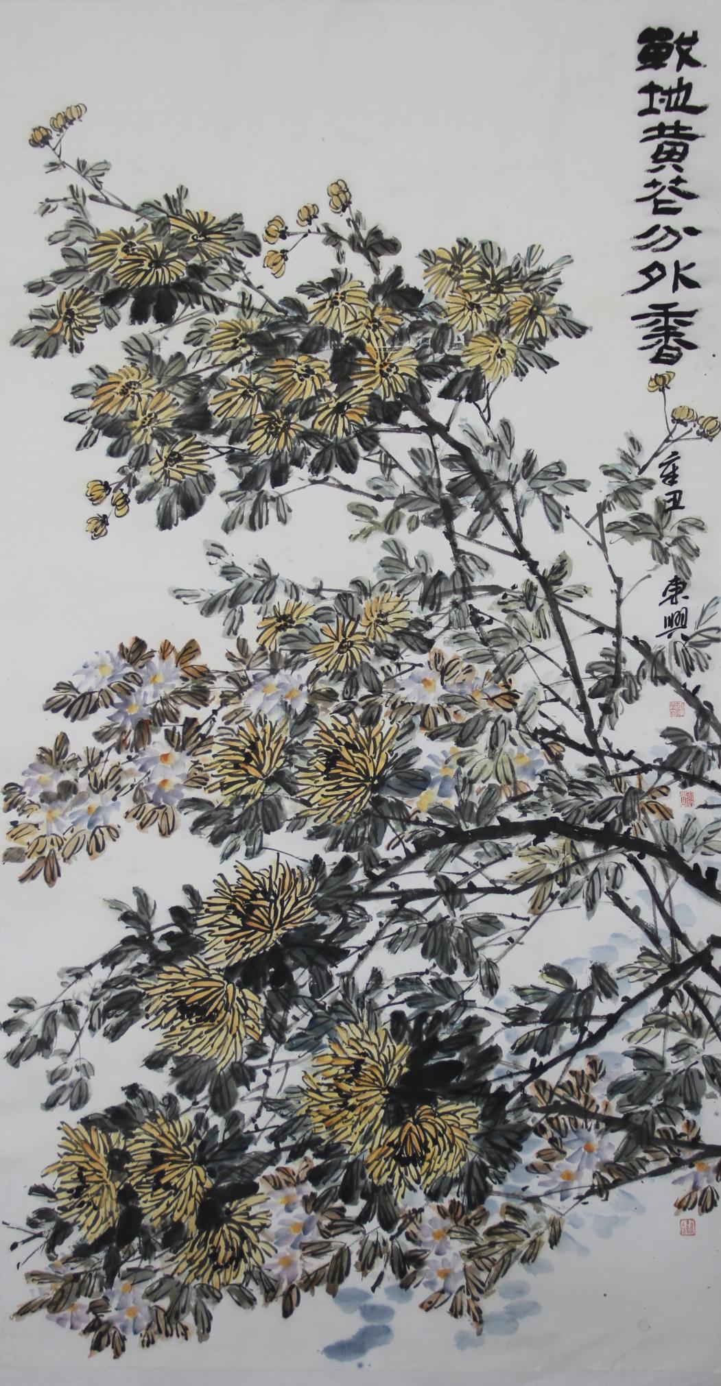 王东兴-《战地黄花分外香》-国画-180cm97cm-2021年